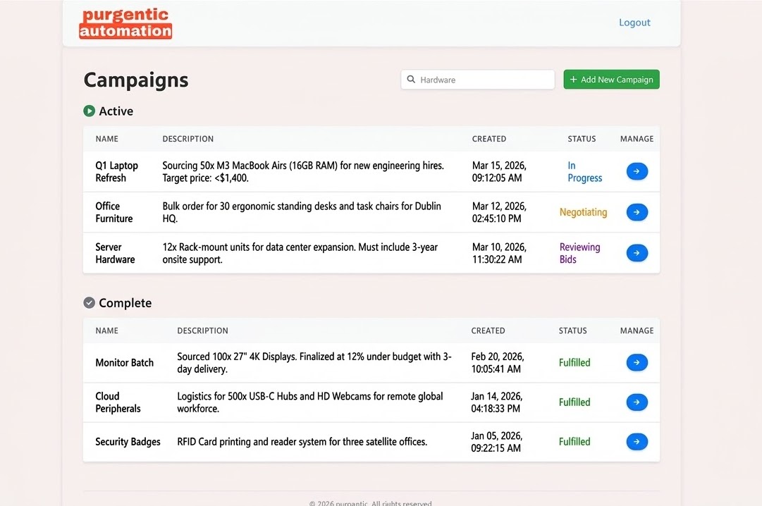 Purgentic platform preview
